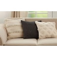 thumbnail image 3 of Fennco Styles Pom Pom Diamond Decorative Throw Pillow 18" W x 18" L - Ivory Square Cushion for Home, Couch, Bedroom, Living Room and Office Décor, 3 of 5