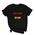 thumbnail image 4 of Nmnitkp Womens Tops We Are Spain Football Fan T-Shirt, Crew Neck Short Sleeve Casual Graphic Top, Multiple Colors Black,S, 4 of 5