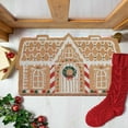 thumbnail image 2 of Christmas Gingerbread House Shaped Area Rug, Non- Ultra Soft Microfiber Door Mat Plush Decorative Rug Welcome Mat for Living Room Bedroom Decor, 24 inch (Plus Khaki), 2 of 9