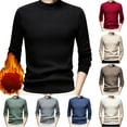thumbnail image 1 of LOVZFMLL Sweaters for Men, Solid Color Acrylic Crew Neck Ribbed Pullover, Casual Basic Everyday Layering Shirt, Fall Clothes, Warm Winter Tops, 1 of 1