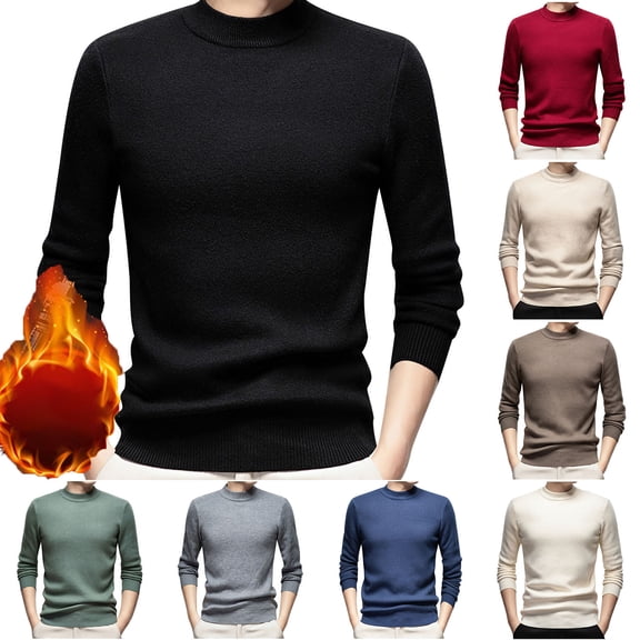 Hueook Mens Sweater Men Casual Printing Round Neck Solid Color Long Sleeve Striped Knit Sweater Green 2X