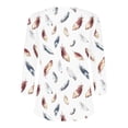 thumbnail image 5 of 3/4 Length Sleeve Womens Tops Colorful Butterfly Print Shirts V Neck Graphic Tees Lightweight Loose Fit Blouses Dressy Casual Outfits Going Out Tops 2026 Spring Summer Clothing, 5 of 6