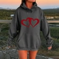thumbnail image 2 of XPMWRP Women's Heart Print Oversized Hoodies Winter Warm Sweatshirts Hooded Pullover Fashion Casual Tops Sweater Trendy Outfits Gray M, 2 of 4