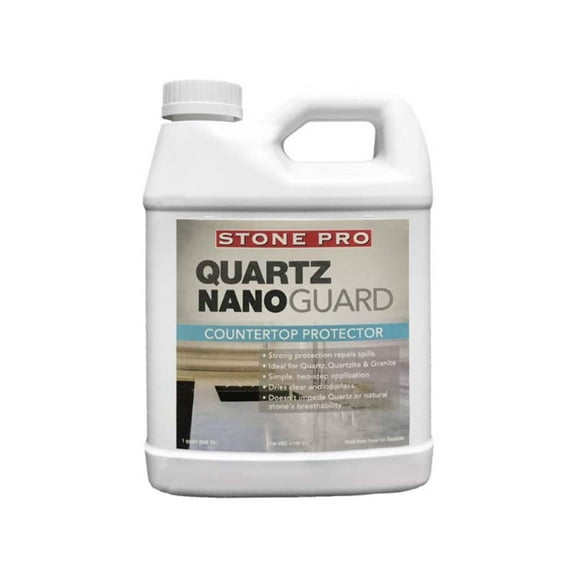 Stone Pro Quartz Nano Guard, Countertop Sealer for Granite, Quartz & Quartzite, Protector Against Oil and Water Borne Stains(1 quart / 32 oz.)