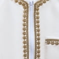 thumbnail image 7 of Boys Thobe Embroidered Jumpsuit Long Sleeve Casual Romper with Pockets Traditional Muslim Thobe Robe Kids White 2 Years-3 Years, 7 of 7