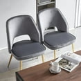 thumbnail image 2 of NORDICANA Dining Chair Set of 2,Upholstered Accent Chairs with Golden Metal Legs, Round Back Side Chairs for Kitchen Living Room Bedroom, 2 of 12