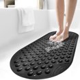 thumbnail image 5 of Arestory Bathtub and Shower Mats, Extra Long Non-Slip Bath Tub Mat 35 x 16 Inch, Machine Washable Bathmat with Suction Cups & Drain Holes for Bathroom Floor, Black, 5 of 8