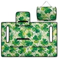 thumbnail image 4 of COEQINE Quilted Golf Cart Seat Cover, Folds Design with Handle for Easy Carry, Universal Fit 51.2x30.3 Inch for EZGO Yamaha Club Car 2-Seater, 4 Front Pockets, Watercolor Green Clover, 4 of 8