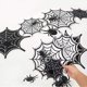 thumbnail image 3 of Guirnalda de telaraña negra para decoración de fiesta de Halloween, decoración de telaraña colgante, pancarta de telaraña, decoración de víspera de Halloween feliz para cumpleaños, cumpleaños, hogar, oficina, fiesta en el aula ER, 3 of 4