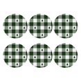 thumbnail image 2 of Bingfone Vintage Green White Christmas Tree Lumberjack Plaid Leather Drinks Coasters With Set Of 6,Suitable For Home Kitchen,Coffee Cup Coasters Home Gift, 2 of 9