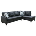 thumbnail image 2 of Hommoo Faux Leather 4-Seat L Shaped Couch Living Room Sofa Set, Sectional Sofa Chaise Lounge, Modern Couch Sofa Set for Small Space, Black(No Ottoman), 2 of 9