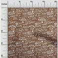thumbnail image 2 of oneOone Cotton Jersey Brown Fabric Writing Text Craft Projects Decor Fabric Printed By The Yard 58 Inch Wide, 2 of 4