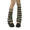 thumbnail image 1 of Boot Cuffs for Women - Striped Leg Warmers and Ribbed Knit Knee High Socks, 1 of 8