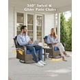 thumbnail image 4 of Toject Outdoor Patio Furniture Set, All-Weather Brown Wicker Outside Furniture with 42 Inch Fire Pit Table, 5 Pieces Conversation Set with Swivel Chairs for Backyard Deck Garden, Navy Blue, 4 of 8