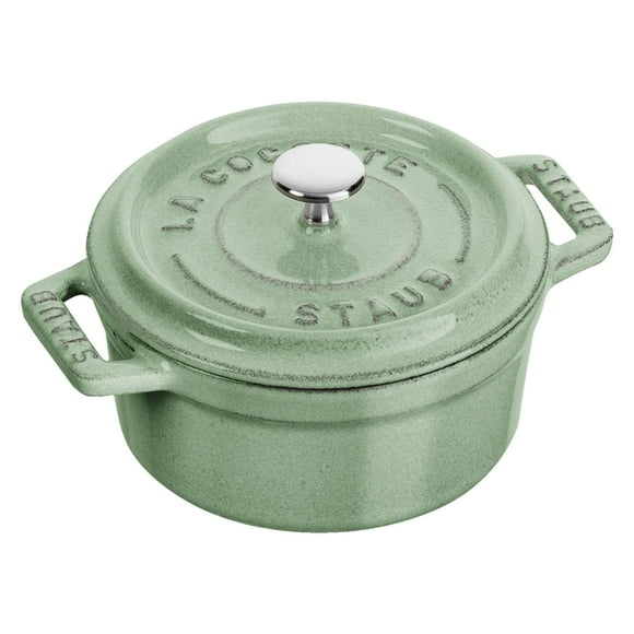 STAUB La Cocotte 250 mL Cast Iron Round Mini Cocotte, Sage