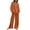 Orange, variant on Brilliant Two Piece Summer Outfits Women Fall Women's Casual Long Sleeve Round Neck Top/ Long Pants Set Loose Straight Tube Pants with Pocket Green L