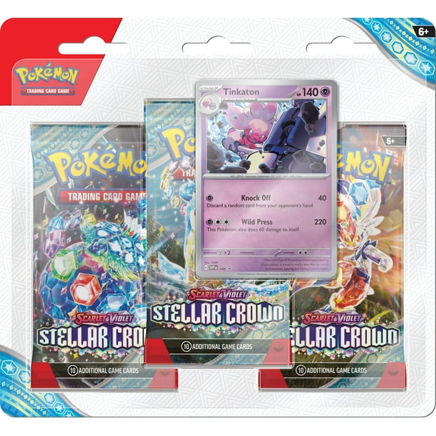 Juego de cartas coleccionables Pokémon Scarlet & Violet, paquete de 3 blíster