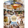 thumbnail image 5 of Oil Painting Table Cloth, Modern Abstract Colorful Smear Aesthetic Waterproof Tablecloth for Rectangle Tables, Reusable Washable Fabric Table Cover for Restaurant Kitchen Dining Tables 60"x120", 5 of 6