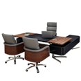 thumbnail image 2 of Small personal Office Furniture Set Wood Office Executive Table Loft Ins Home Study Space Design Manager Custom Office Desk Sets My Lux Decor Round, 2 of 10