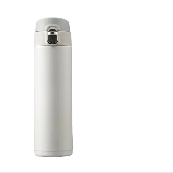 Stainless Steel Leak-Proof Water Bottle, Insulated 8X2.5 In, White 1 Pc, Hot and Cold Retention, Car Travel, Promotional Corporate Gifts, Outdoor Daily Use