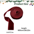 thumbnail image 3 of Clearance Wine Red Velvet Ribbon Roll, Single-Sided Soft Craft Ribbon for Gift Wrapping Bow Making Christmas DIY Decor, 3 of 5