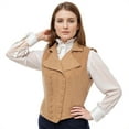 thumbnail image 3 of GRACEART Women Victorian Edwardian Double Breasted Vest Waistcoat Vintage Steampunk Lapel Collar Fit Sleeveless Vest Jacket, 3 of 6