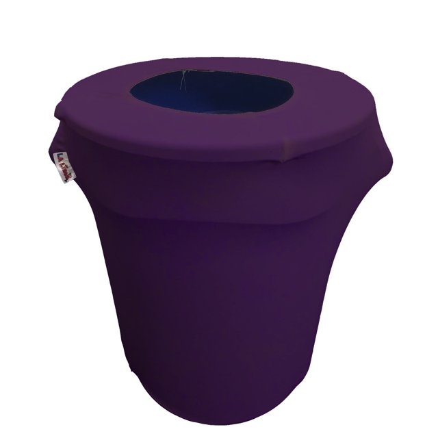 LA Linen Housse Extensible en Spandex pour Poubelle 32 Gallons Rond, Violet