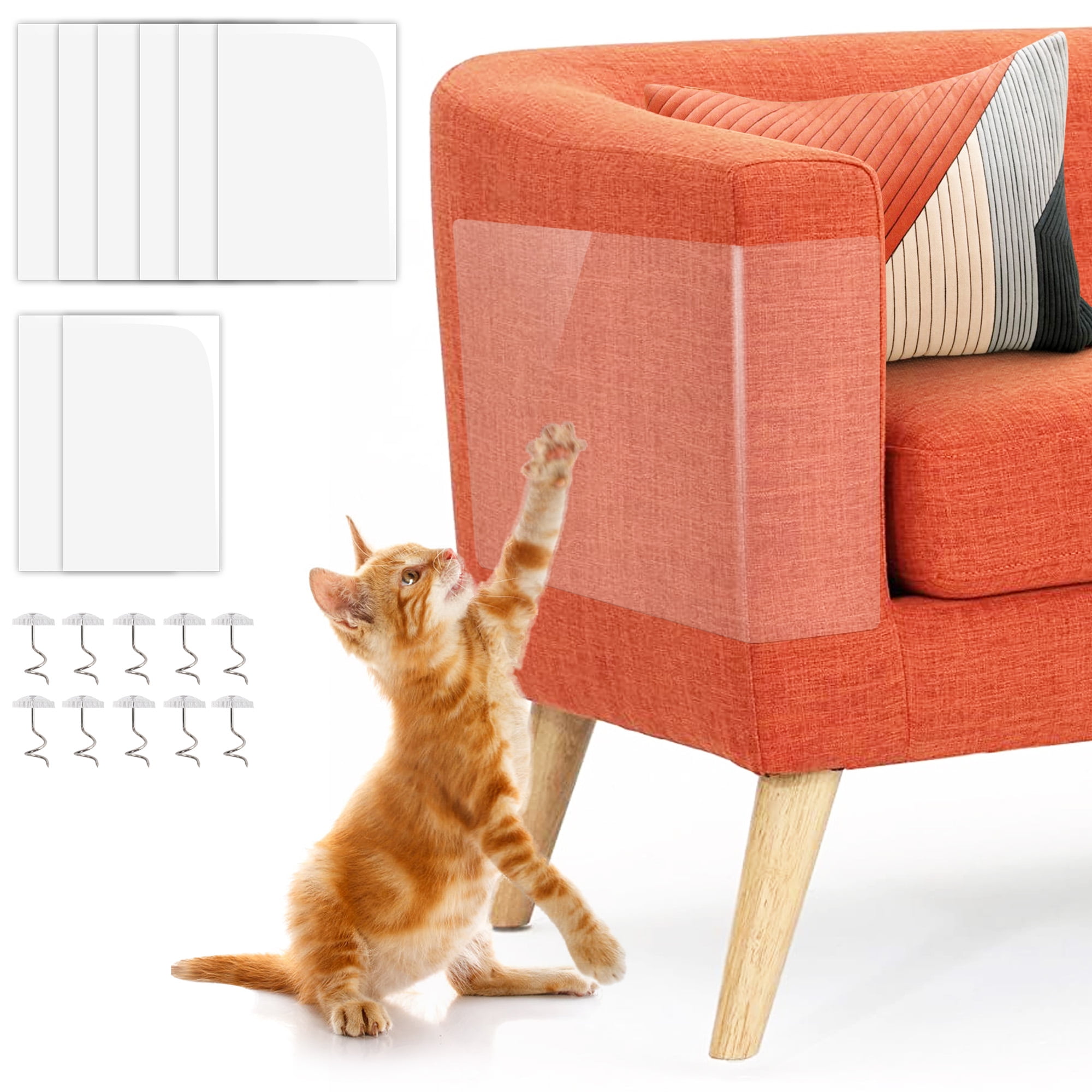 Cat Sofa Guard for Upholstered Furniture,Premium Cat Scratch Deterrent Pad,Anti-scratch cats training tape,Cat Scratch Furniture Protectors 12 12 Pcs Cat Scratch Protection for Furniture 