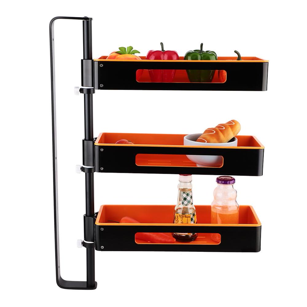 WALFRONT 3 Tier Hanging Wall Rack, Multifunctional Aluminum Rotating Bathroom Kitchen Corner