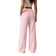 thumbnail image 4 of cocolona Womens Casual Loose Lounge Pants Elastic Waist Straight Wide Leg Travel Pants with Pockets, 4 of 5