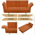 thumbnail image 5 of AENKYO 70-in Teddy Velvet Foldable Futon Sofa Bed, 3-in-1 Adjustable Sleeper Couch, Orange, 5 of 10