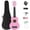 Pink, variant on Ktaxon 21 Inch Ukulele for Beginner, Full Basswood Soprano Ukulele Starter Set with Strap, String, Tuner, Pick, Cloth, Black