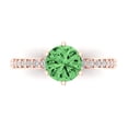 thumbnail image 2 of 1.71ct round cut green Zircon 18k rose gold Bridal Wedding Engagement Promise Anniversary Ring for Women size 7.25, 2 of 7