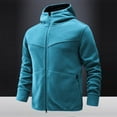 thumbnail image 5 of Timoontee Men's Fleece Coat Zip Up Coats Casual Comfy Long Sleeve Hoodies Vintage Workwear Hoodie Jacket Fall Winter Warm Outerwear with Zip Pocket Sky Blue L, 5 of 8