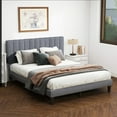 thumbnail image 2 of Queen Bed Frames with Headboard, Upholstered Platform Bed with Wood Slats 800 lbs Support , Noise Free, No Box Spring Needed, Gray, 2 of 10