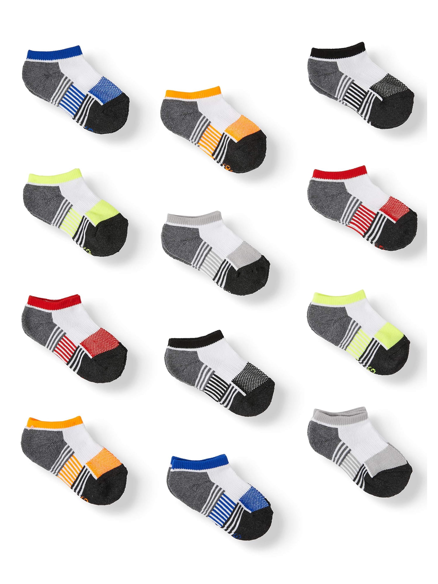 Athletic Works Athletic Works Boys Socks, 12 Pack No Show, Sizes SL