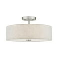 thumbnail image 3 of Beaumont Lane Mid-Century 7.5" 3-Light Metal Ceiling Mount in Brushed Nickel, 3 of 12