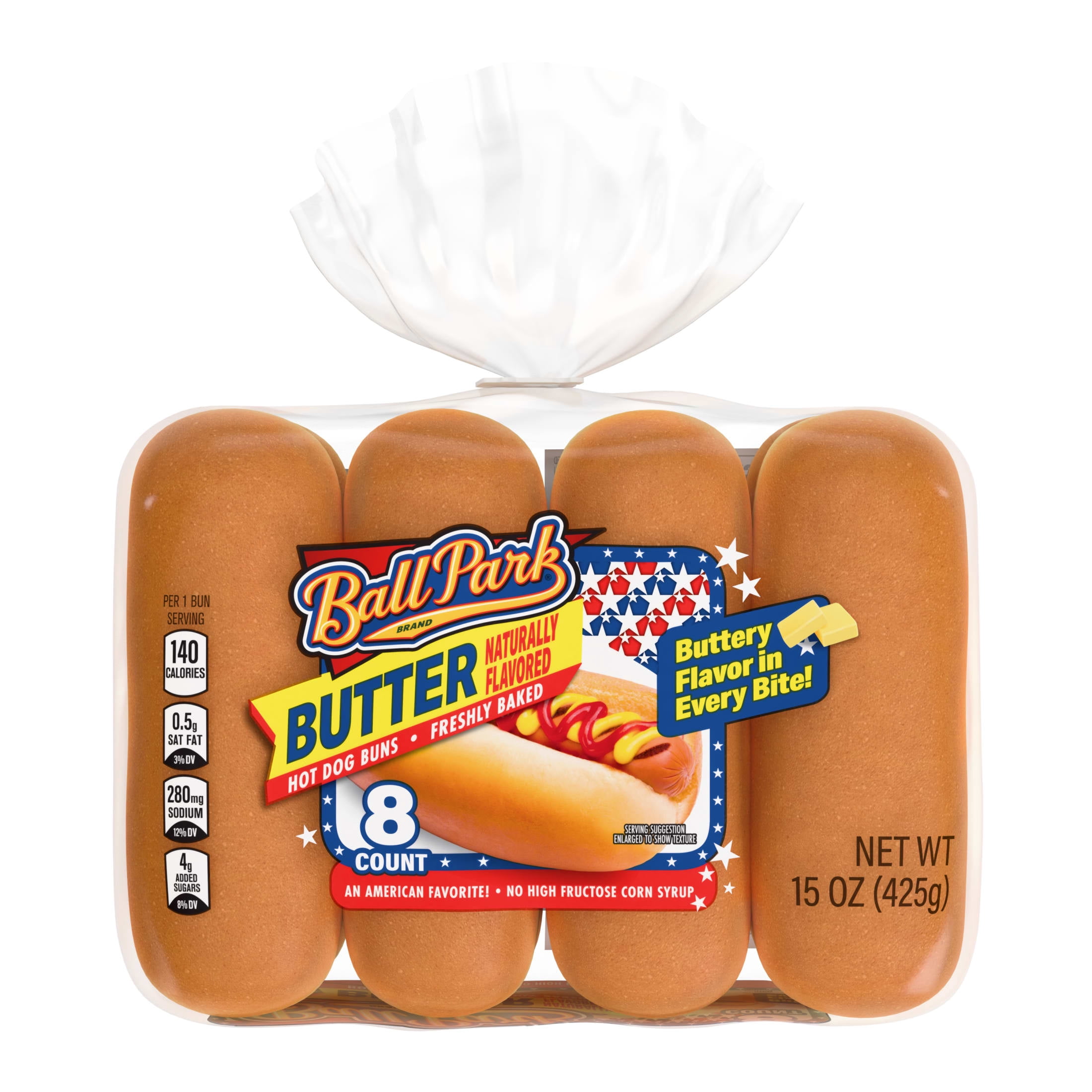 Ball Park Butter Hot Dog Buns, 8 count, 15 oz
