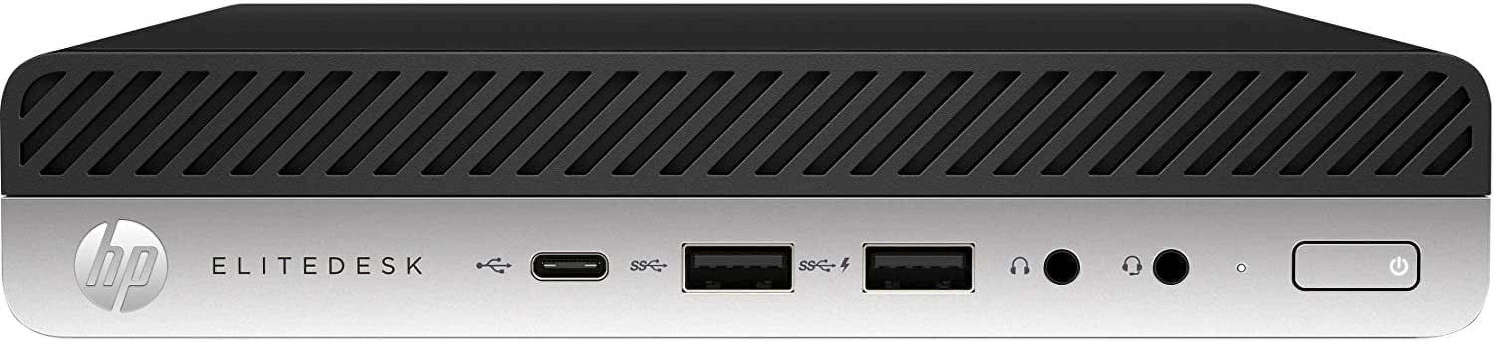 Pre-Owned HP EliteDesk 800G3 Mini-Computer, Tiny Desktop PC, Intel Powered Quad-Core i5 Processor, 8GB DDR4 RAM, 250GB Solid State (SSD) w/ RGB Bundle + NEW 24” LCD Monitor, Windows 10 Pro