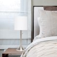 thumbnail image 5 of Simple Designs Brushed Nickel Tapered Table Lamp with White Fabric Drum Shade, 5 of 5