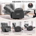 thumbnail image 4 of JMYMRY 360°Swivel Rocker Recliner Chair with Side Pockets, Adjustable Lounge Chair with Elegant Design for Living Room, Bedroom, Grey, 4 of 7