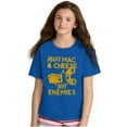 thumbnail image 4 of Funny Mac and Cheese Not Enemies Joke Crewneck T Shirts Boy Girl Teen Brisco Brands XS, 4 of 6