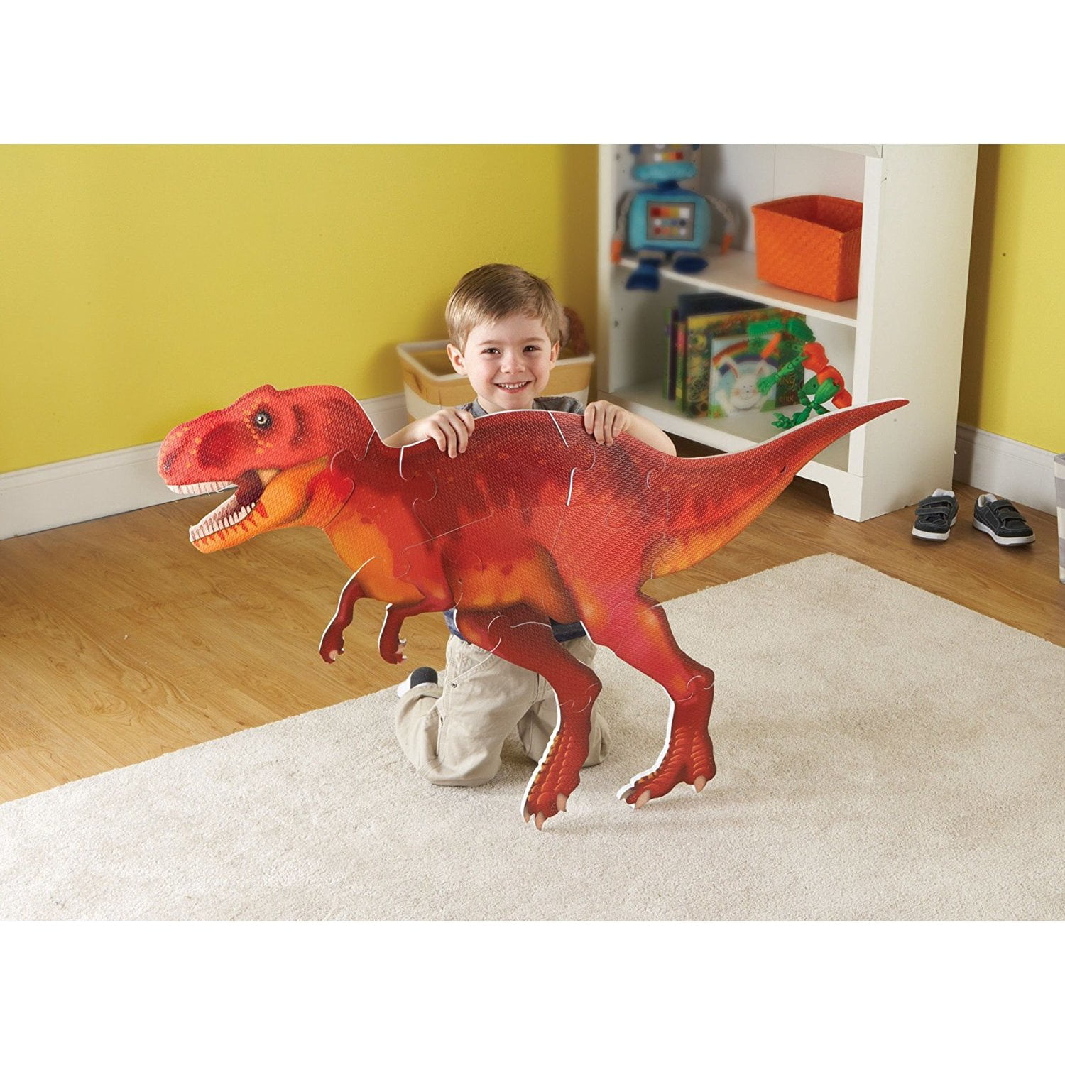 Learning Resources T-Rex Jumbo Dinosaur Floor Puzzle, Problem Solving, Fine Motor, Ages 3+