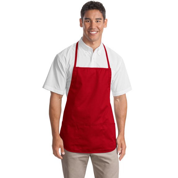 Port Authority Medium Length Apron-One Size (Red)