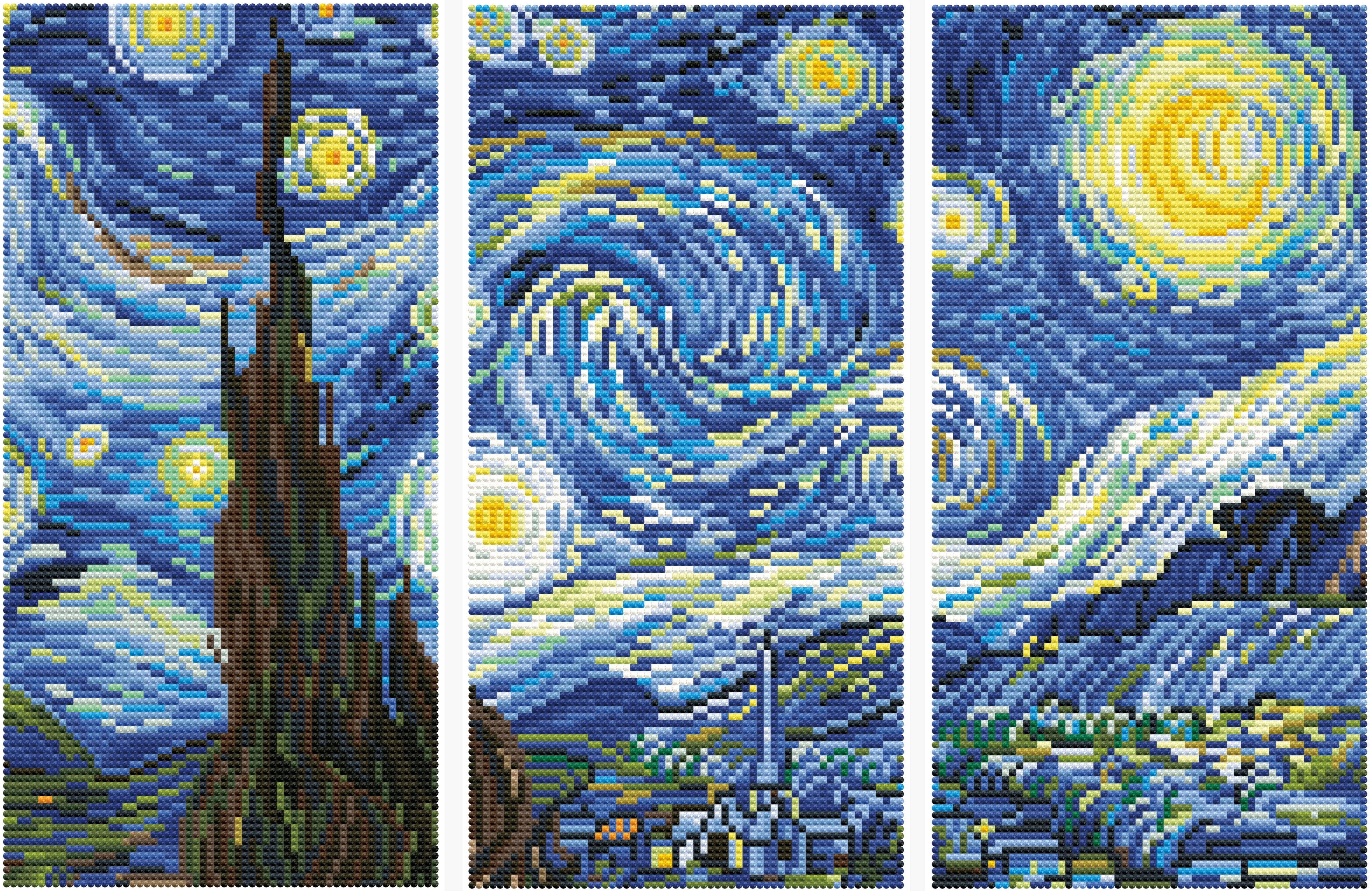 DIAMOND DOTZ® Starry Night (Après Van Gogh) Triptych Diamond Painting Kit