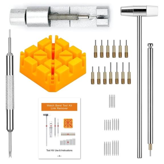 Guerkuk Watch Band Tool Kit, Watch Link Remover Repair Set With Spring Bars