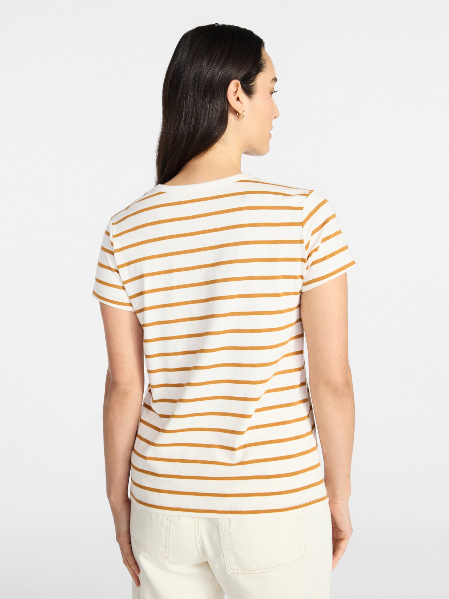 Time and Tru Women's Slub Crewneck Tee with Short Sleeves, Sizes XS-XXXL