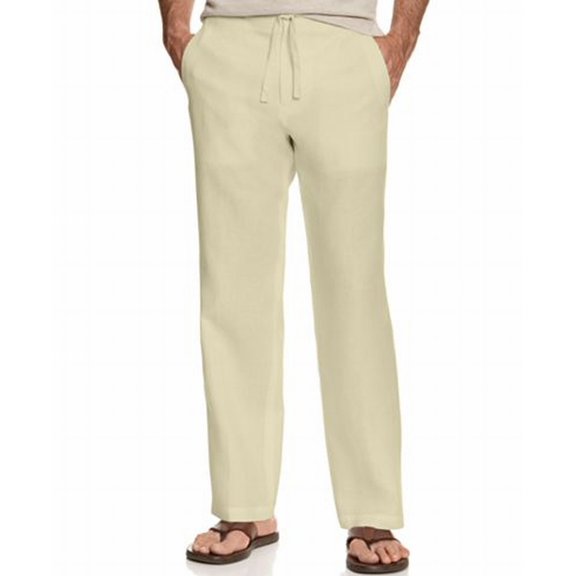Tasso Elba NEW Natural Beige Mens Size 34X30 Crosshatch Drawstring Pants