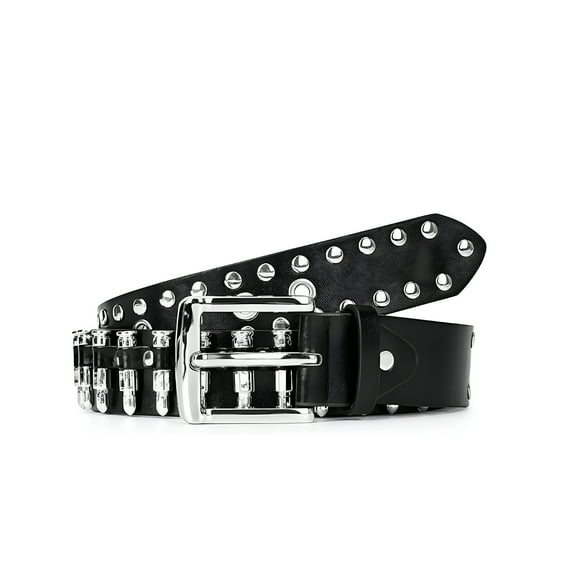 GJX Men Women Bullet Belt Studded Rock Cool Punk Belts