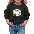 thumbnail image 2 of Boys Sweatshirts Boys Girls Spooky Print Crew Neck Long Sleeve Pullover Hoodless Top Black 5-6 Years, 2 of 4